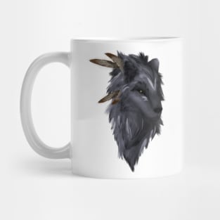 The Native Wolf (colored grey version) Mug